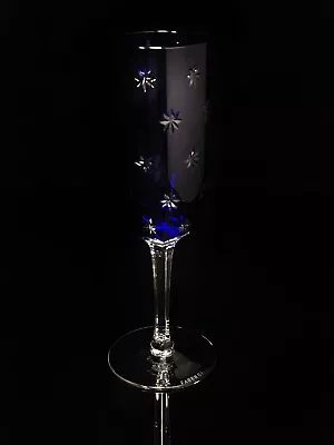 Faberge Galaxy Cobalt Blue Crystal Flute Glass • $261.25