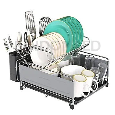 $23.98 • Buy Hot Kitchen Dish Cup Drying Rack Drainer Dryer Tray Cutlery Holder Organizer US