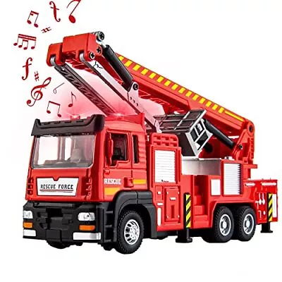  Fire Truck With Lights And SoundPull Back Fire Vehicles Toy 360-Degree  • $26.92