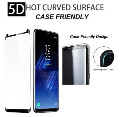5D Case Friendly Tempered Glass Screen Protector For Samsung Galaxy S6 EDGE • £3.36