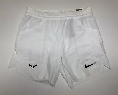 Nike Court Rafa Nadal  Dri-FIT ADV 7  White Tennis Short DV2881-100 Men's Size S • $79.99