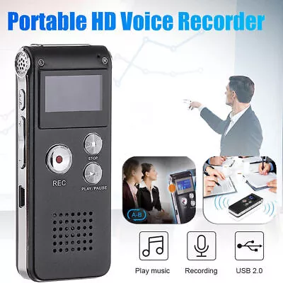 Digital Voice Recorder Dictaphone Audio Sound Recorder Mini Small MP3 Player • $26.99