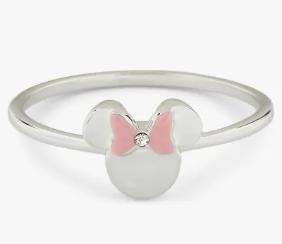 Pura Vida X Disney Minnie Mouse Pink Bow Ring With Crystal Stone- Size 7 Silver • $34.99