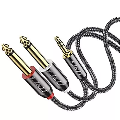 3.5mm 1/8 Inch Trs Male To Dual 6.35mm 1/4 Inch Ts Male Mono Stereo Ycable Split • $12.36