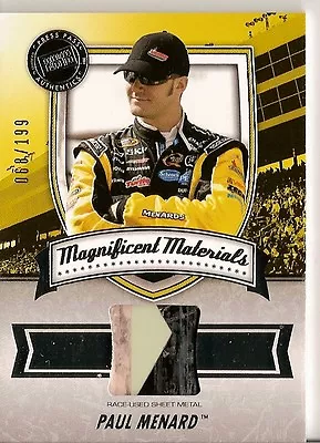 2011 Press Pass Fanfare Paul Menard RU 3 Color Sheet Metal /199 • $19.99