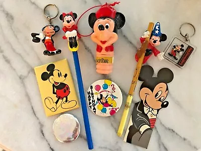 Vintage Mickey Mouse Disney Lot Souvenir Key Ring Pencil Candy Top Pins Mirror  • $26.99