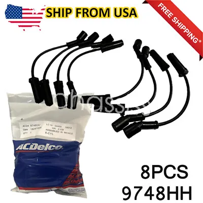 $29.99 • Buy 8PCS AC Delco Spark Plugs Wires 9748HH For GMC Chevy Cady Hummer 5.3 6.0 V8 US