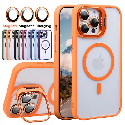 Mag Safe Magnetic Clear Case W/Camera Lens Stand For IPhone 15 Pro Max 14 13 • $9.34