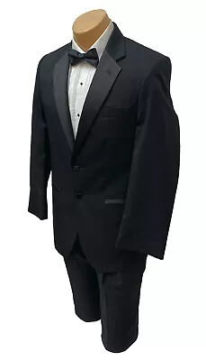 $49.99 • Buy Boys Size 16 Jean Yves Black Tuxedo With Pants Formal Wedding Ring Bearer 16B