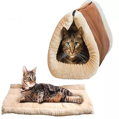 £70 • Buy 2in1AMAZING MAGIC SELF HEATING THERMAL PET TUNNEL BED CAT DOG PUPPY & WARM MAT