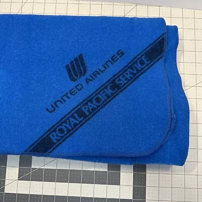 Vintage United Airlines Royal Pacific Service Blanket Faribo Wool 80s 1st Class • $59.99