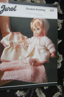 Original Vintage Dolls Clothes Outfits Knitting Pattern Jarol 421 DK • £3.49