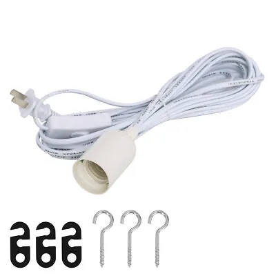 $8.99 • Buy 20 Feet Extension Hanging Lantern Pendant Light Lamp Cord Cable E26/E27 Socket