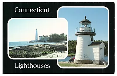 Connecticut Lighthouses Postcard New London Mystic Seaport Unused Chrome • $5