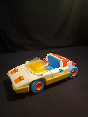 Vintage Collectible Chicco Rally Toy Car Made In Italy White Yellow Orange  • $14.39