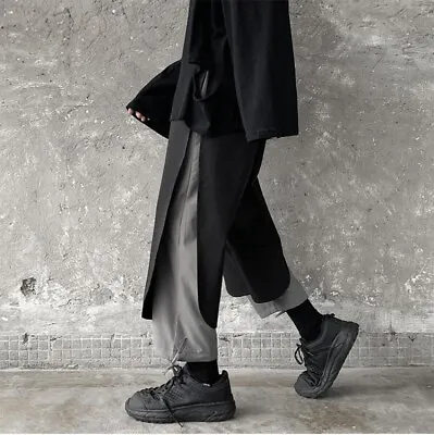 Japanese Style Men's Culottes Retro High Waist Pants Overalls Street Trousers • $37.19