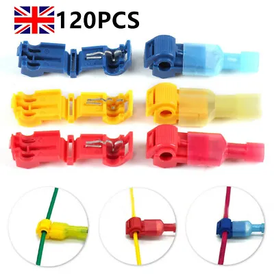 120PCS Quick Splice Scotch Lock T Tap Wire Crimp Terminals Cable Connectors Kit • £5.99