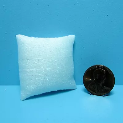 Dollhouse Miniature Fabric Throw Pillow For Couch Or Bed In White BB80003 • $1.79