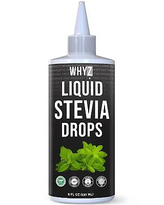 WHYZ Liquid Stevia Drops 8oz Plant-Based Zero Calorie Sweetener 1183 Servings • $14.99