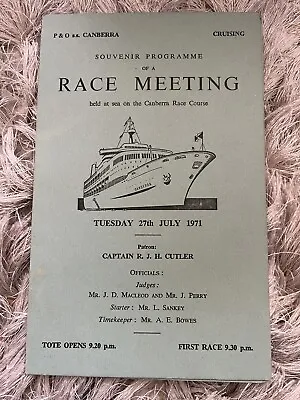 P & O S.S Canberra Race Meeting Souvenir Programme 27th July 1971 • £25