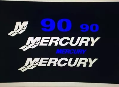 Mercury Outboard Blue Kit 90 Hp Decal Stickers  Marine Vinyl This Set Is 90 Hp • $23