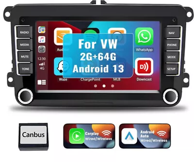 For VW Volkswagen Jetta Passat 7  Carplay Android 13 Car GPS Stereo Radio 2+64GB • $109.99
