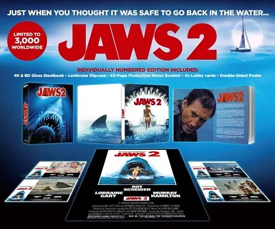 £99.99 • Buy Jaws 2 Collector’s Edition 4K UHD Blu-ray SteelBook U.K. Preorder