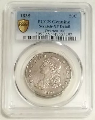 1835 CAPPED BUST HALF DOLLAR (Overton-106) PCGS Genuine XF DETAIL Gold Shield • $249