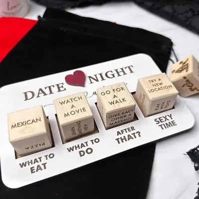 £7.99 • Buy Date Night Dice For Couples Funny Romantic Anniversary Wooden Gifts For Him