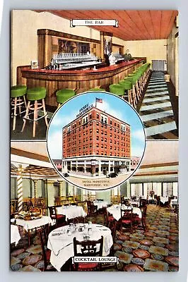 Manitowoc WI-Wisconsin Hotel Manitowoc Lounge & Bar Vintage Souvenir Postcard • $7.99