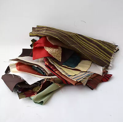 Fabric Scraps From Upholstery Sample Books Patterned Velvets Manmade Fibres • £5