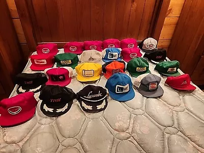 (24) Vintage 80s Snapback Trucker Caps Hats K-BRAND K-PRODUCTS SWINGSTER As Is • $51
