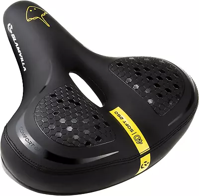 Comfort Gel Bike Seat Wide Bicycle Saddle Excersice Bike Seat Cushion Soft Bicyc • $118.86