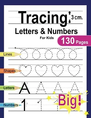 £5.23 • Buy Tracing Letters And Numbers For Kids: 130 Page Handwriting Practice Books For &