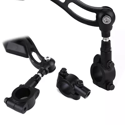 8mm Custom Mirrors Clamp On Mount Adapter For 7/8  Handlebar Motorcycle Black • $9.88