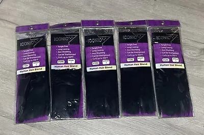 My Hair ICONIC Human Hair Blend JER Black 1  10  Long Can Be Shampooed Lot Of 5 • $40