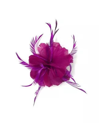 Magenta Pink Feather Fascinator Hair Clip Ladies Day Races Party Wedding • £34.99