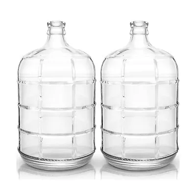 Uiifan 2 Pcs Round Glass Carboy Clear Beer Wine Water Jug Water Bottle Brewin... • $183.39