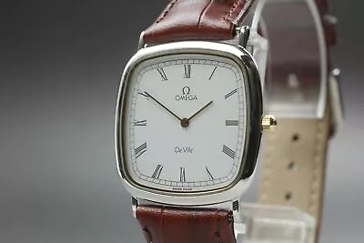 New Batt [NEAR MINT] Vintage Omega Deville Cal. 1378 Silver Qz Men's Watch JAPAN • $797.27