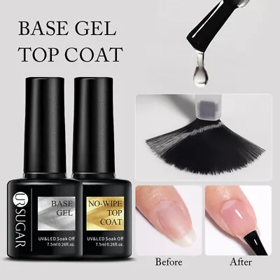 No Wipe Top Base Coat Matt Top UV LED Nail Gel Polish UR SUGAR Soak Off More • $5.99