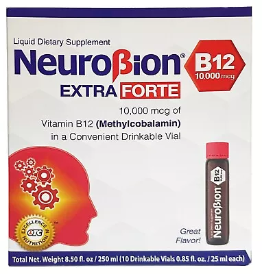 NEUROBION B12 10000 Mcg EXTRA FORTE 10 ORAL VIALS   Exp 07/2025 • $36.99