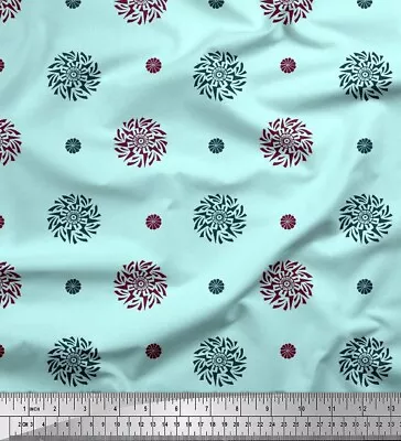 Soimoi Cotton Poplin Fabric Floral Block Fabric Prints By Metre-Myt • $9