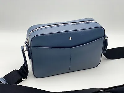 Montblanc Sartorial Blue Leather Messenger Crossbody Bag New 100% Genuine $1325 • $625