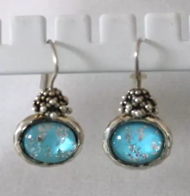 MICHAEL DAWKINS Sterling Silver Blue Quartz Doublet Earrings • $49.99