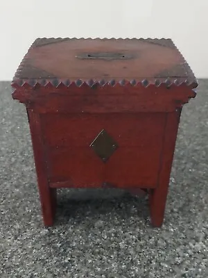 Vintage/ Antique Handmade Wooden Money Box In A Stool Or Desk? Shape Very Unique • $50