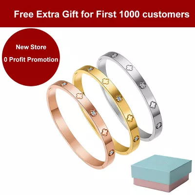 18K Gold Plated Lucky Clover Bracelet For Women Fashion Bracelets Gift For Girls • £5.99