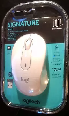 Logitech Signature M650 Wireless USB Or Bluetooth Mouse. White. Silent Touch.New • £27.95