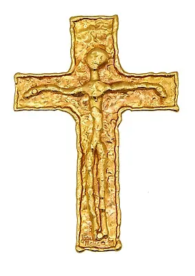 Jean Mahie 1970 Paris Rare Sculptural Cross Pendant In Solid 22Kt Yellow Gold • $14950