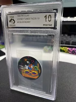 Graded Tazo CGA 10 1995 FRITO LAY Looney Tunes Tazos: S1 #1 BUGS BUNNY • $1234