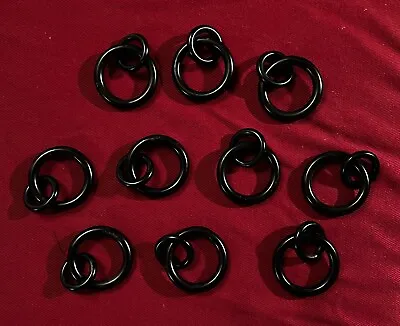 10 Pottery Barn Curtain Rings Double Iron Look Antique Bronze Black Standard 2  • $35